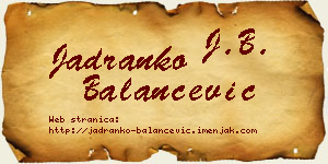 Jadranko Balančević vizit kartica